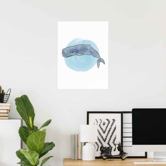 Poster d'art baleine (Bureau à domicile)