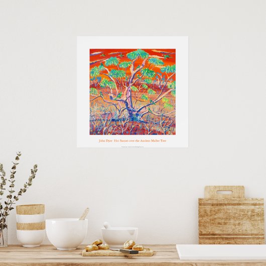 Poster d'art : Banrock Station Sunset Mallee Tree (Cuisine)