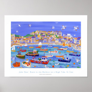 Poster d'art : Bateaux dans le port, St Ives, Corn