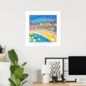 Poster d'art : Bébés de bain & Fleurs d'été, Mento (Bureau à domicile)