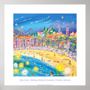 Poster d'art : Bébés de bain & Fleurs d'été, Mento
