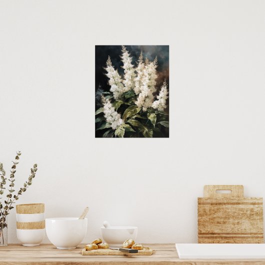 Poster d'art blanc Astilbe Fleurs (Cuisine)