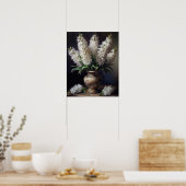 Poster d'art blanc Fleurs d'Hyacinthe (Cuisine)