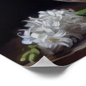Poster d'art blanc Fleurs d'Hyacinthe (Coin)