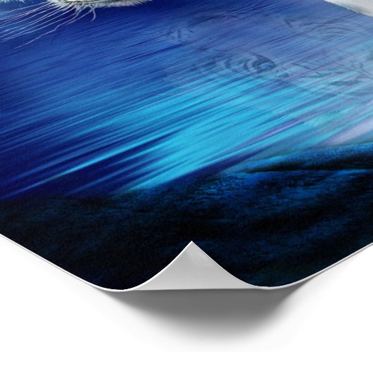 Poster d'art blanc Tiger Moon / Imprimer (Coin)