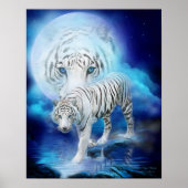 Poster d'art blanc Tiger Moon / Imprimer (Devant)