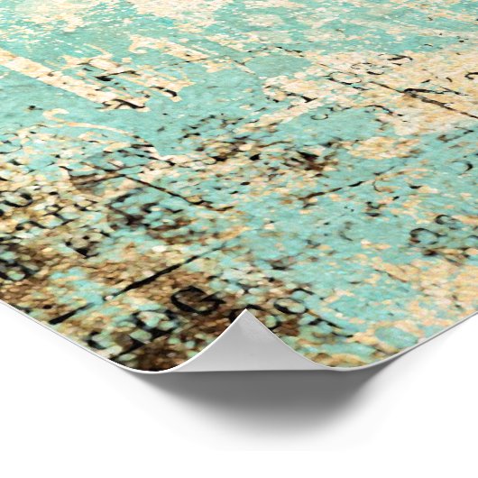 Poster d'art bleu vintage Zebra (Coin)