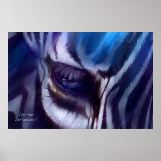Poster d'art bleu Zebra/Imprimer (Devant)
