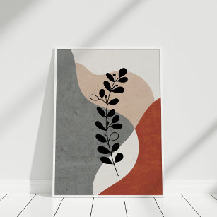 Poster d'art botanique Abstrait en terre cuite