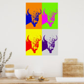 Poster d'art Buffalo Art Four Color Pop Art (Cuisine)