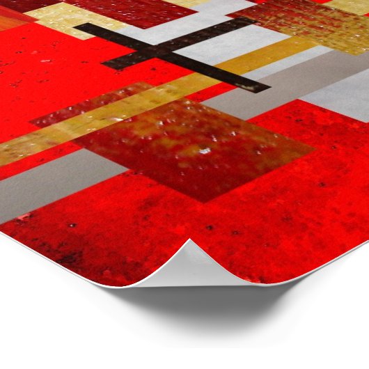 Poster d'art Carré Abstrait Imprimer (Coin)