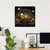 Poster d'art céleste Steampunk (Bureau à domicile)