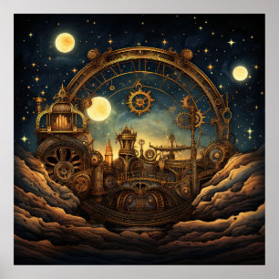 Poster d'art céleste Steampunk