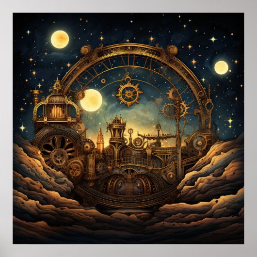 Poster d'art céleste Steampunk (Devant)