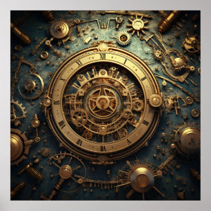 Poster d'art céleste Steampunk