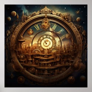 Poster d'art céleste Steampunk