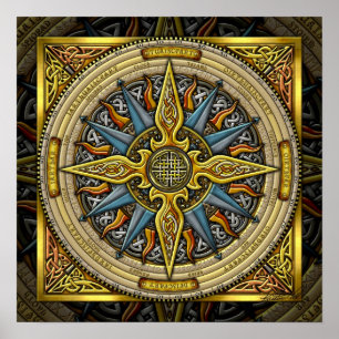 Poster d'art Celtic Compass FIne
