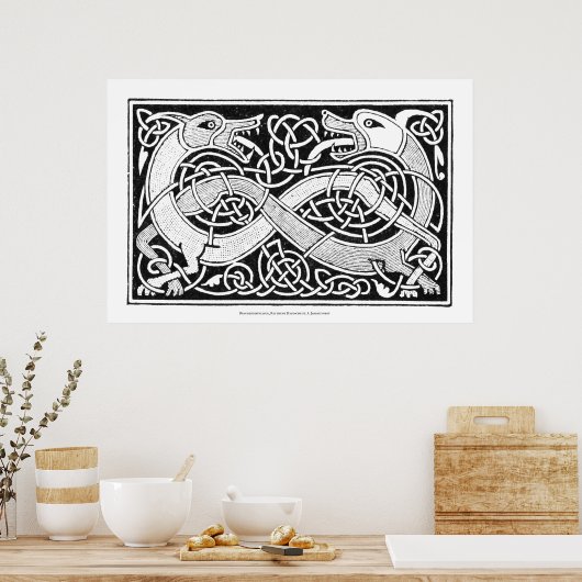 Poster d'art Celtic Knot Dragon (Cuisine)
