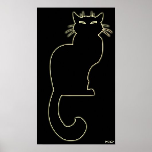 Poster d'Art Chat Amoureux des chats noir Imprime  (Devant)