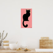 Poster d'Art Chat Amoureux des chats rose Imprime  (Cuisine)