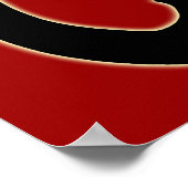 Poster d'Art Chat Amoureux des chats Rouge Imprimé (Coin)