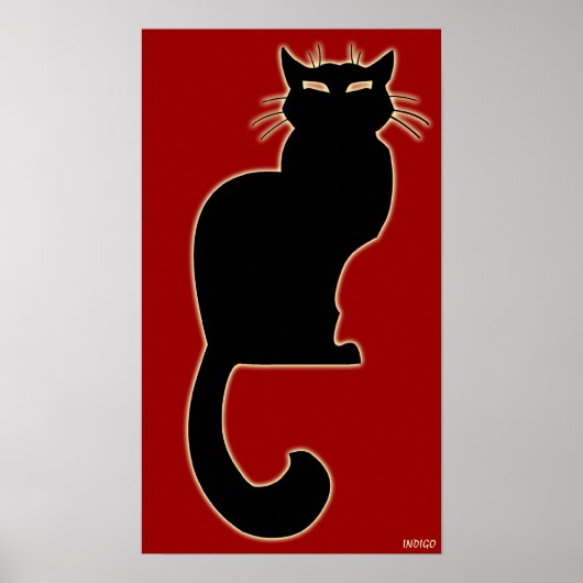 Poster d'Art Chat Amoureux des chats Rouge Imprimé (Devant)