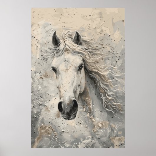 Poster d'art Cheval Blanc (Devant)