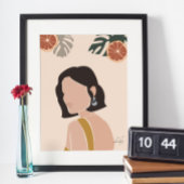 Poster d'art chic de Boho féminin minimal Abstrait