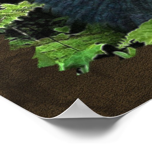 Poster d'art Chimpanzé "RAINFOREST DREAMS II" (Coin)