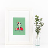 Poster d'art chiot de Noël ou papier découpage