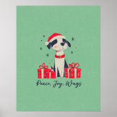 Poster d'art chiot de Noël ou papier découpage (Devant)