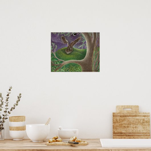 Poster d'art 'Chouette de Minerva' bronze matte uv (Cuisine)