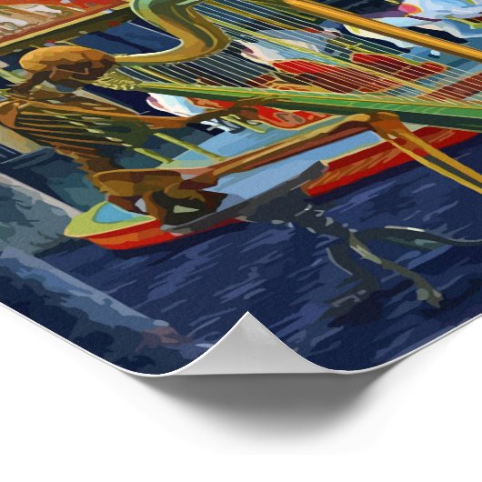 Poster d'Art Clown de Cirque Abstrait coloré (Coin)