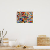 Poster d'art collé ou papier décolpage (Cuisine)