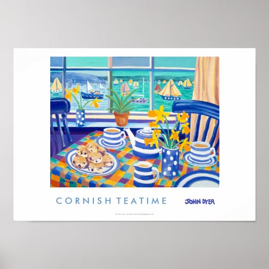 Poster d'art : Cornish Tea Time. ( Cornish Blue ) (Devant)