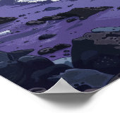 Poster d'art côtier de plage de sable violet (Coin)