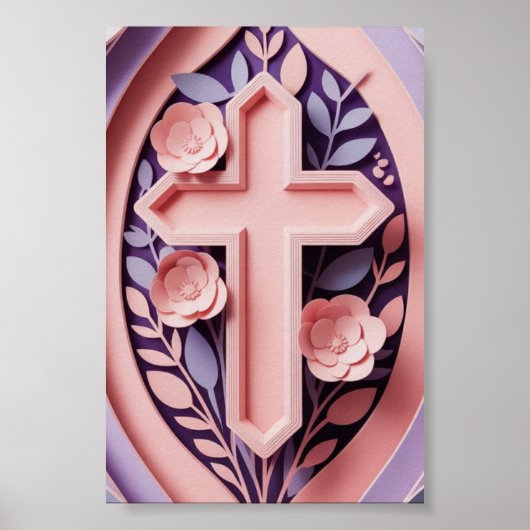 Poster d'art Cross Wall | Conception minimale de l (Devant)