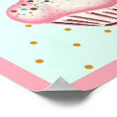 Poster d'art Cupcake Rose Imprimer (Coin)