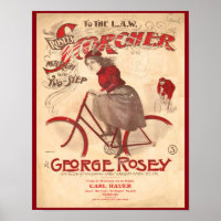 Poster d'art cycliste vintage Rosey's Scorcher