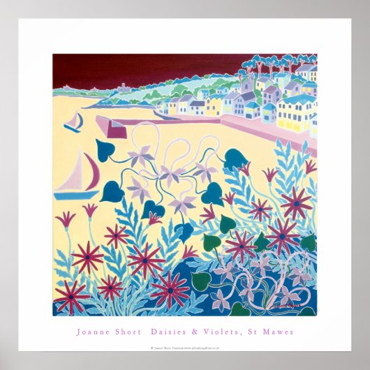 Poster d'art : Daisées & Violets, St Mawes, Cornwa (Devant)