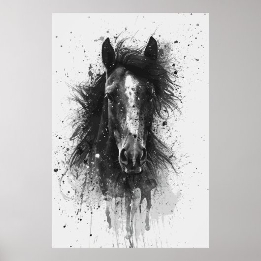 Poster d'art d'aquarelle Cheval Lover pour anniver (Devant)