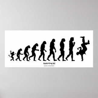 Poster d'art Darwinian Evolution of Rap "RAPPER"