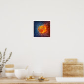 Poster d'art de basket-ball dynamique - Feu et gla (Cuisine)