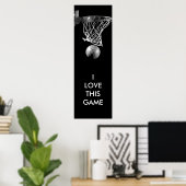 Poster d'art de basketball unique en noir et blanc (Bureau à domicile)