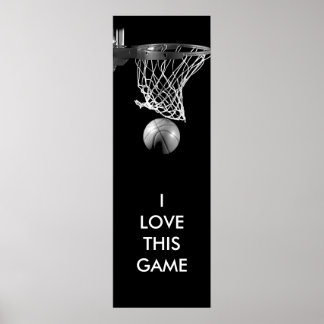 Poster d'art de basketball unique en noir et blanc