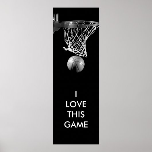 Poster d'art de basketball unique en noir et blanc (Devant)