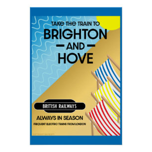 Poster D'Art De Brighton Et Hove Train Travel Beac