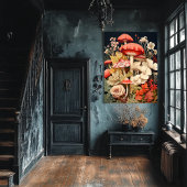 Poster d'art de champignons de style vintage