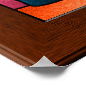 Poster d'art de chat Faux Vitrail Vitre (Coin)