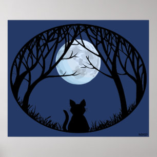 Poster d'art de chat gras Cute Amoureux des chats 